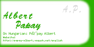 albert papay business card